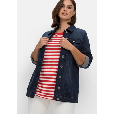 Abbildung von Sheego Jeansjacke, Damen, Größe: 40, Dark blue denim