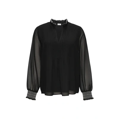 Abbildung von s.Oliver Black Label Tunikaausschnitt Bluse, Damen, Größe: 32, Schwarz