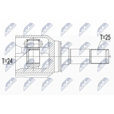 Abbildung von NTY NPW FT 050 Antriebswelle Vorderachse links 178 FIAT: BRAVO 2, Stilo Multi Wagon, LANCIA: DELTA 3