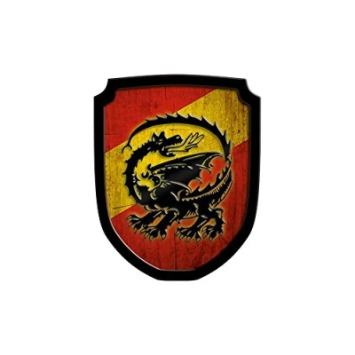 Abbildung von Wappenschild Drache, rot