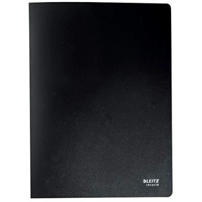 Abbildung von Leitz A4 Sichtbuch, 10er Pack, Inkl. je 20 eingebundener Klarsichthüllen für 40 Blatt, Recycle Serie, Schwarz, 46760095