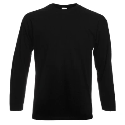 Abbildung von Fruit of the Loom Valueweight Langarm T Shirt für Herren, Schwarz, 4XL