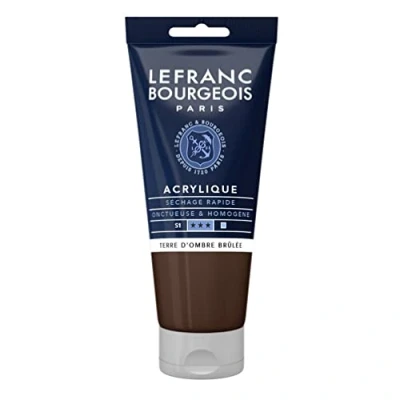 Abbildung von Lefranc Bourgeois 300356 Fine Acrylfarbe Umbra Gebrannt, 80ml Tube, cremige auf Wasserbasis, schnell trocknend, lichtecht, wasserfest
