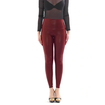 Abbildung von YESET Leggings Hose Röre Treggings lang wie Leder Latex Matt Glanz Taillenbu Kunstleder Look