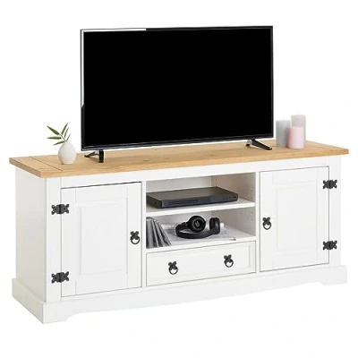 Abbildung von IDIMEX Lowboard TEQUILA, TV Rack Fernsehtisch Kiefer 2 Türen Fächer 1 Schublade