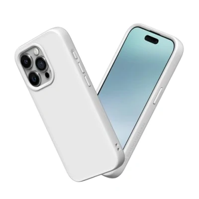Abbildung von RhinoShield Case kompatibel mit [iPhone 15 Pro] SolidSuit Stoßdämpfende &amp; schlanke Schutzhülle Premium Finish 3.5 Meter Fallschutz Weiß