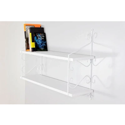 Abbildung von Elegant White Wall Shelf, 72 cm x 51 20 100% Melamine Coated Particle Board, Metal Bracket Assembled, Perfect for Traditional &amp; School Decor