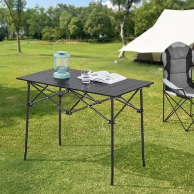 Abbildung von [en.casa] Campingtisch Castilenti Klapptisch Gartentisch Aluminium klappbar rechteckig Outdoor Tisch faltbar 94 x 55 68 cm Schwarz