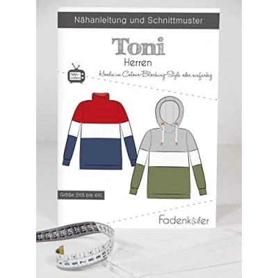 Abbildung von Papierschnittmuster Hoodie Toni Herren