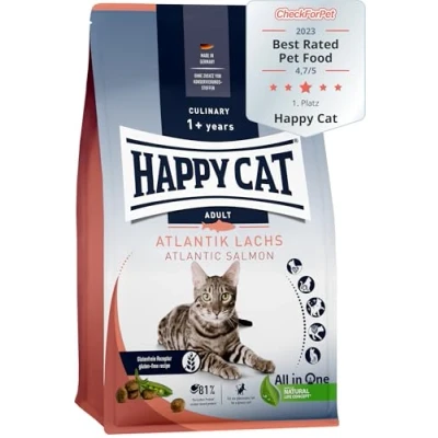 Abbildung von Happy Cat 70555M Culinary Adult Atlantik Lachs M Katzen Trockenfutter für ausgewachsene und Kater 10 kg