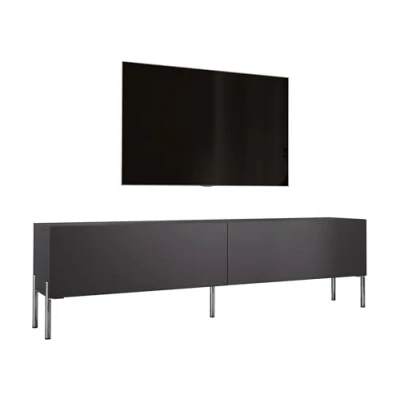 Abbildung von 3E 3xE living.com TV Schrank in Anthrazit mit Beinen Chrom, A: B: 170 cm, H: 52 T: 32 cm
