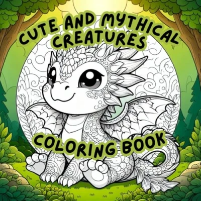 Abbildung von Cute and Mysthical Creatures Coloring Book: An Enchanting Book of adorable Fantasy Beings for Stress Relief Relaxation