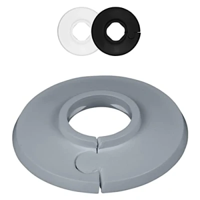 Abbildung von FUX 2 Stück Einzel Heizungsrohr Rosette, 8mm 60,3mm, Heizung, Rohrabdeckung, Abdeckrosetten, Verkleidung, Heizkörper Rosetten, Polypropylen in Sonderfarben (30mm, RAL 9005)