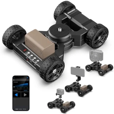 Abbildung von NEEWER Motorisierter Kamera Slider Dolly Set mit App Steuerung, ultraleiser Doppelmotor 5 Std. Laufzeit, Kamerawagen kompatibel GoPro iPhone Android Samsung Smartphone DSLR Camcorder, DL400