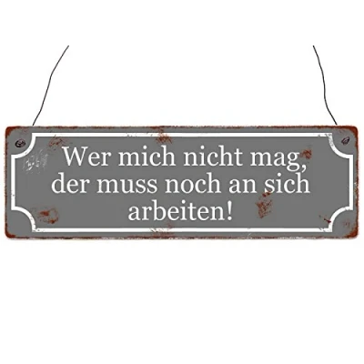 Abbildung von Interluxe Holzschild Shabby Vintage Dekoschild WER Mich Nicht MAG Geschenk Freund Freundin