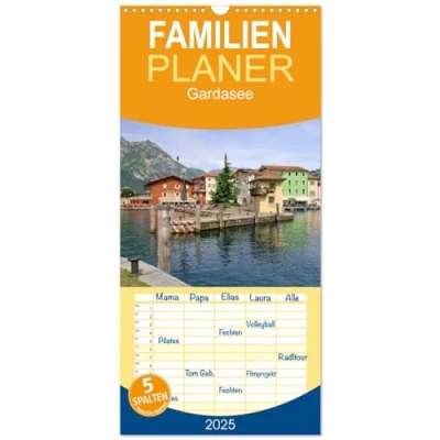 Abbildung von Familienplaner 2025 Gardasee mit 5 Spalten (Wandkalender, 21 cm x 45 cm), CALVENDO