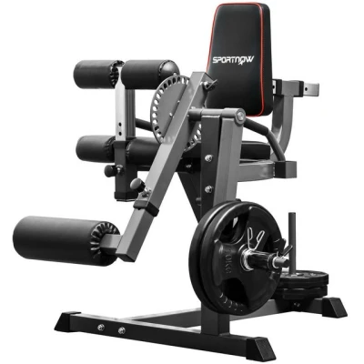 Abbildung von SPORTNOW Multitrainer Verstellbar Beinstrecker mit Plattenbeladung, (Beinbeuger, 1 St., Wadenmaschine), für Hüft , Oberschenkel und Unterkörper Training