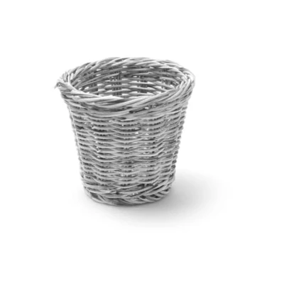 Abbildung von HENDI Snack korb, halter, Mini Frittierkorb, Chip Obstkorb, zum Servieren für Pommes Frites, Garnelen, Zwiebelringen, ø130x(H)110mm, Grau