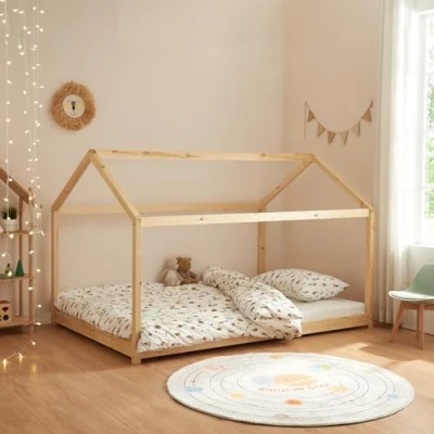 Abbildung von en.casa Hausbett, »Cerro« Kinderbett 120x200cm Holzfarben