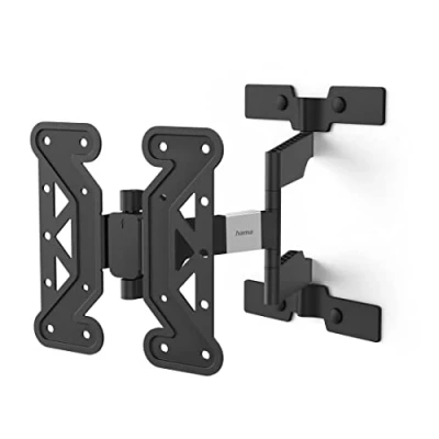 Abbildung von Hama TV Wandhalterung schwenkbar, neigbar, slim (TV 19 48 Zoll, VESA 100x100 bis 200x200, 25kg, 3 Gelenke, ausziehbare Halterung, mit fischer Dübeln &amp; Bohrschablone) schwarz