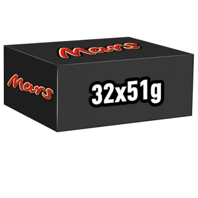 Abbildung von Mars Schokoriegel, mit Karamell, Nougat und Vollmilchschokolade, 32 Packungen x 51g