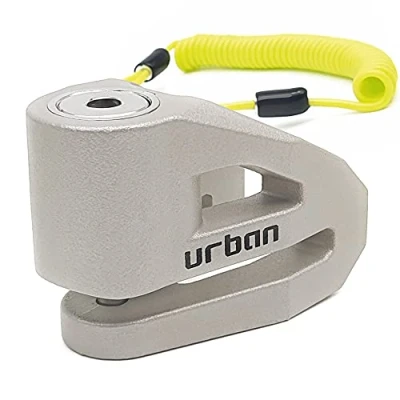 Abbildung von URBAN UR206T Bremsscheibenschloss Motorrad Fahrrad Roller E Scooter Schloss Fahrradschloss mit Erinnerungskabel, Leichtes Design, Titan, 6 mm