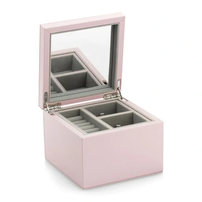 Abbildung von Pandora Kleines Schmuckkästchen aus Holz mit Kunstleder bezogen in der Farbe Rosa, Maße: ca. 16cm x 11,5cm, A004
