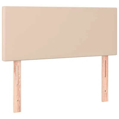 Abbildung von vidaXL Kopfteil, Bettkopfteil mit Holzbeinen, Höhenverstellbar Polsterkopfteil für Bett, Betthaupt Bettzubehör Schlafzimmer, Cappuccino Braun 80x5x78/88cm Kunstleder