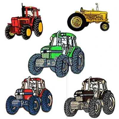 Abbildung von Catch the Patch Aufnäher Bügelbild, Aufbügler, Applikationen, Patches, Flicken, zum aufbügeln, Polyester, Traktor Set 5 Stück 