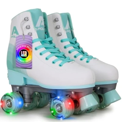 Abbildung von Apollo Disco Roller, Classic Rollschuhe für Kinder und Erwachsene, größenverstellbare Quad Skates, 3 Größen, verstellbar von 31 bis 42, Damen in schicken Designs