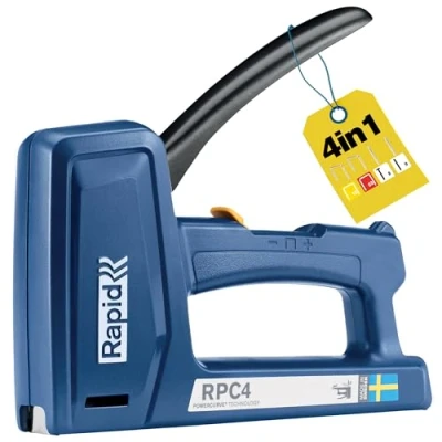 Abbildung von Rapid Handtacker RPC4 4 in 1 Tacker gut zum Polstern und Tackern von Holz für Feindrahtklammern Typ 53 sowie Nägel einfacher auszulösen Made Sweden