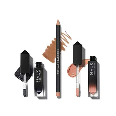 Abbildung von HAUS LABORATORIES By Lady Gaga: OF COLLECTIONS Make Up Set Mit Tasche, Flüssigem Lidschatten, Lipliner Stift Und Lipgloss In 9 Sets, Vegan Tierversuchsfrei 3 Teiliges Spar