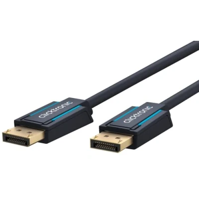 Abbildung von Clicktronic DisplayPort Kabel 1.4 mit Stecker auf DP / 4320p 8k 60 Hz 2160p 4K 120 Hz/UHD/FullHD/für Gaming Monitor Grafikkarte Laptop TV/Vergoldet 1m
