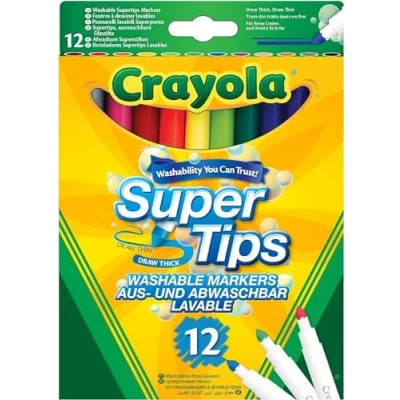Abbildung von Crayola Super Tips Markør assorterede farver pakke med 12