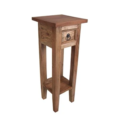 Abbildung von Spetebo Beistelltisch Mahagoni Telefontisch 67cm natur (Stück, 1 St., Beistelltisch), Vintage Holz