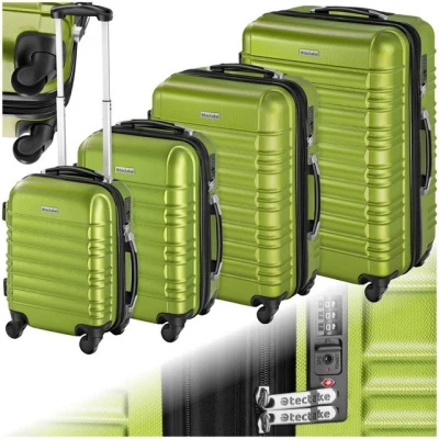 Abbildung von tectake Trolley Hartschalenkofferset 4 tlg., Rollen, erweiterbar