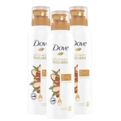 Abbildung von Dove Duschmousse mit pflegendem Arganöl 200 ml (3, Einheiten)