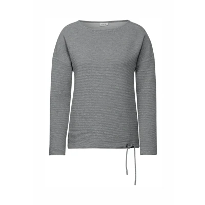 Abbildung von Cecil Glitzerndes Ottoman Langarmshirt, Damen, Größe: Medium, Grau