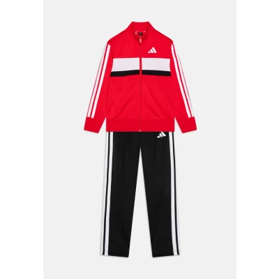 Abbildung von adidas Unisex Kinder SEASONAL ESSENTIALS TIBERIO 3 STRIPES TRICOT TRACKSUIT, Pure Ruby/White, 7 8 Years