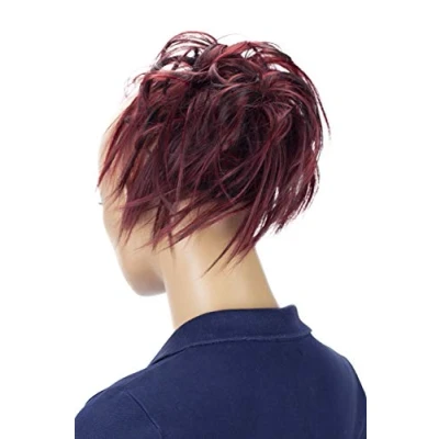 Abbildung von CAISHA Jumbo Haarteil Haargummi Dutt Flora Hochsteckfrisuren Brautfrisuren Natürlich Gewellt Unordentlich DM17cm Rot Dunkelbraun Mix G28F
