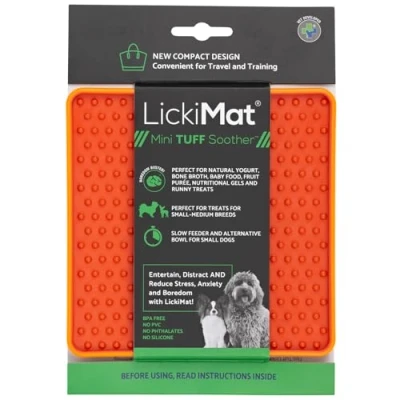 Abbildung von &quot;&quot;LICKIMAT“ Mini Tuff Schnuller Hundefuttermatte, Hunde langsamen Fressen, Linderung von Langeweile und Ängsten für Hunde, perfekt Futter, Leckereien, Joghurt oder Erdnussbut, LM913X