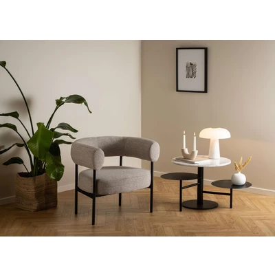 Abbildung von ACTONA GROUP Loungesessel &quot;Oakfield Polstersessel, Relaxsessel, Armlehne,&quot;, beiger Stoff, schwarze Stahlbeine, Taschenfedern, Sitzhöhe: 43,5 cm