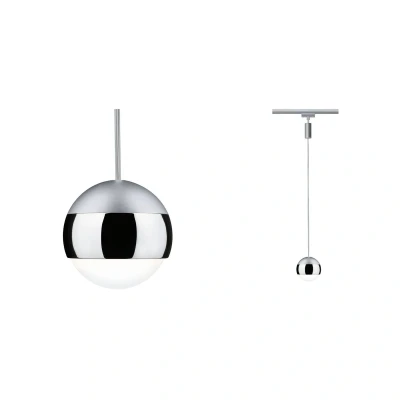 Abbildung von Paulmann Schienensystem Leuchten URail Pendel Capsule II 400lm 6,3W 2700K 230V Schwarz matt, Chrom, (1 tlg), dimmbar
