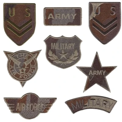 Abbildung von Catch the Patch Aufnäher Bügelbild, Aufbügler, Applikationen, Patches, Flicken, zum aufbügeln, Polyester, Army Militär Set 8 Stück