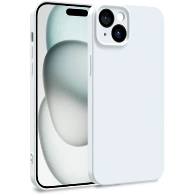 Abbildung von MyGadget Silikon Hülle kompatibel mit Apple iPhone 15 Plus Zweilagige Handyhülle Kameraschutz Cover Innenfutter &amp; außen Weiß