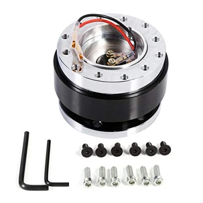 Abbildung von Gorgeri Universal Standard 6 Löcher Bolzen Kugel Lenkrad Adapter Nabenadapter Schnellspanner Kit Snap Off optional schwarz blau rot (schwarz)