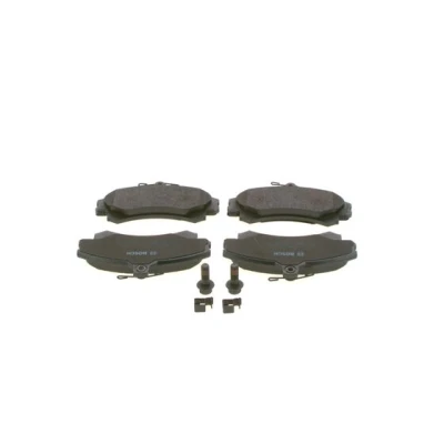 Abbildung von BOSCH 0 986 424 371 Bremsbelagsatz Low Metallic mit akustischer Verschleißwarnung Montageanleitung, Anti Quietsch Blech, Schrauben