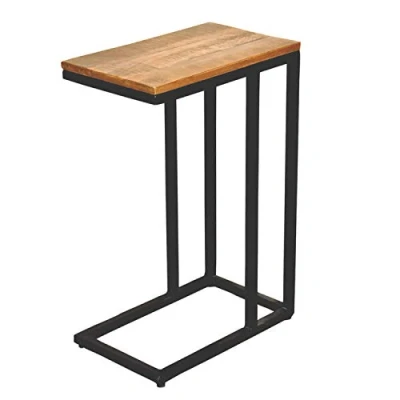 Abbildung von Beistelltisch Holz 25x61x40cm Sofatisch Laptoptisch C Tisch Liverpool Farbe schwarz matt Tabacco
