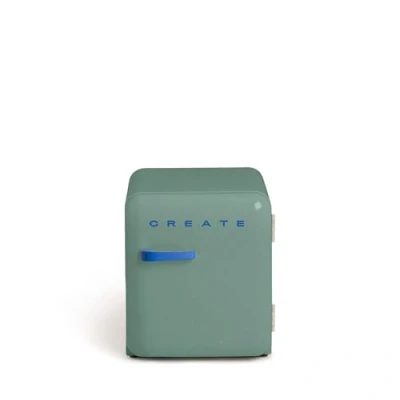 Abbildung von CREATE / Retro FRIDGE 50 COBALT/Kühlschrank in Salbeigrün, Griff Kobaltblau 85W, Minibar, eine Regalfläche, Design, 50cm, zwei Ablagen, 48L Fassungsvermögen, energiesparend, 50x44x49,8cm
