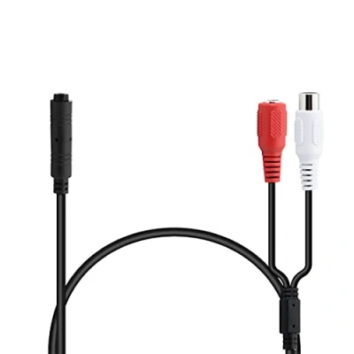 Abbildung von YACSEJAO Audio Pickup, mit Netzkabel und Audiokabel, hochempfindliches Mikrofon für CCTV/IP Kamera/DVR/NVR, Mini CCTV Pickup Mikrofon, externer Kameraton